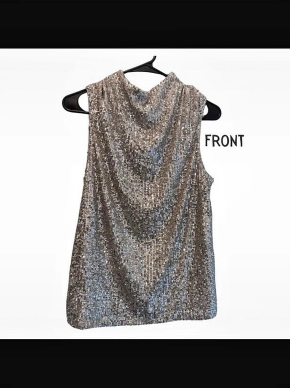 Cable & Gauge Silver Sequin Party Top Women’s M